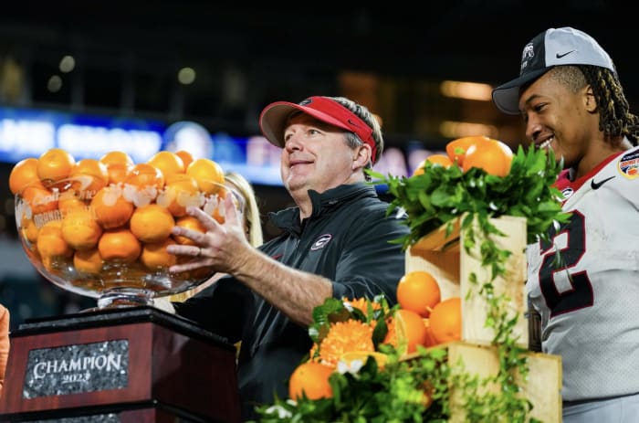 Georgia head coach Kirby Smart after Georgia’s game against Florida State in the 90th Capital One Orange Bowl at Hard Rock Stadium in Miami Gardens, Fla., on Saturday, Dec. 30, 2023. (Tony Walsh/UGAAA)